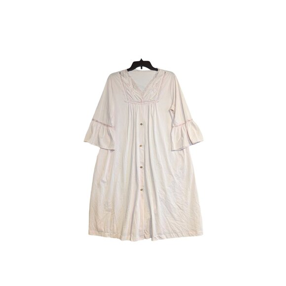 Vintage Lace Embroidered Nightgown With Bell Sleeves Shadowline Size M - Picture 1 of 10